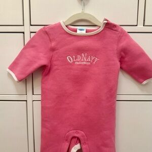 Vintage Old Navy Pink Baby Sweatsuit Bodysuit One Piece